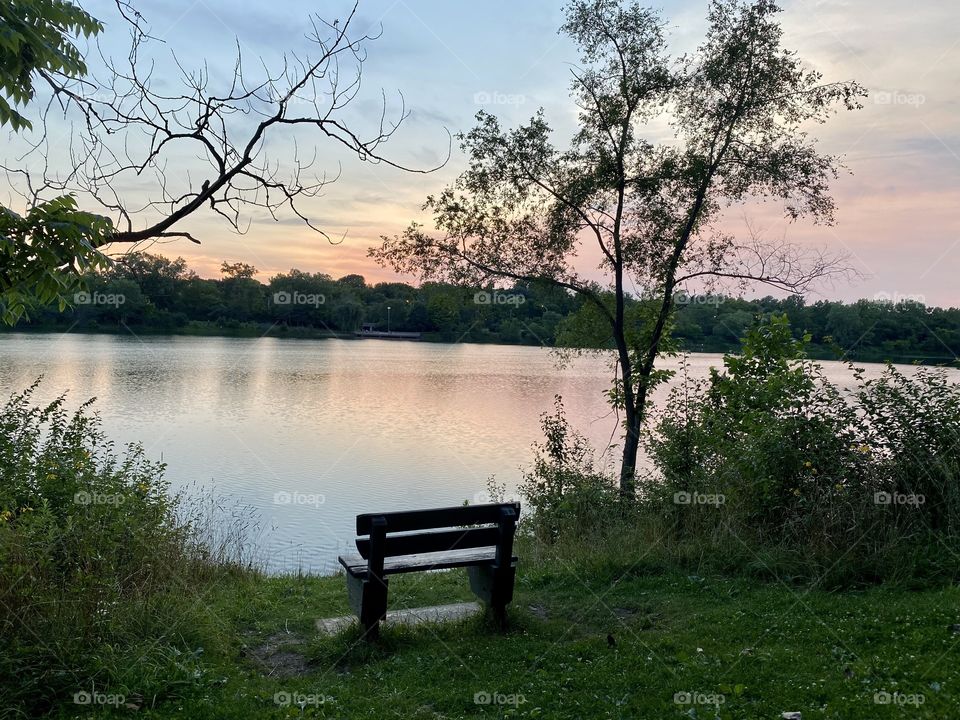 Beautiful, pastel sunset on a warm summer night 