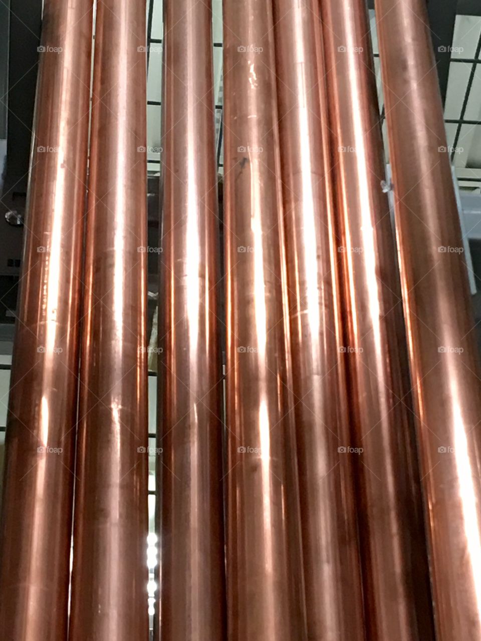 Textures in copper, shiny, pipes