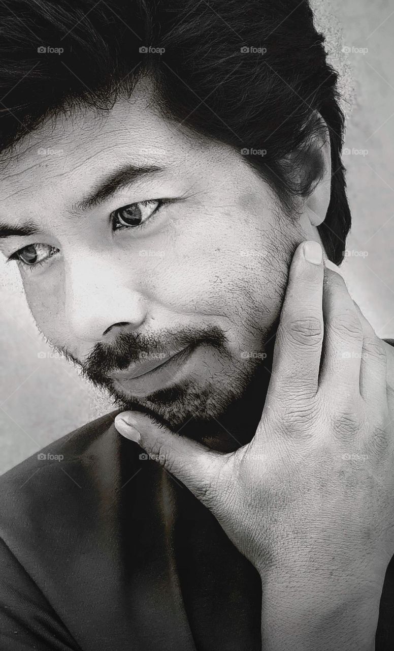 black and white potrait