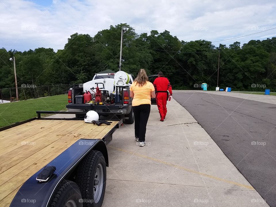 getting ready to race