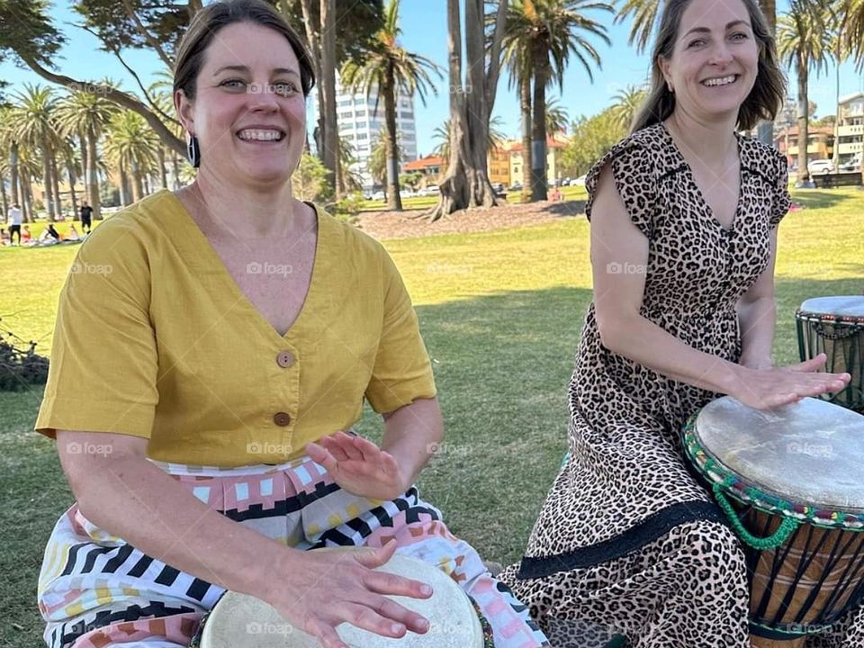 Beautiful lady drummers