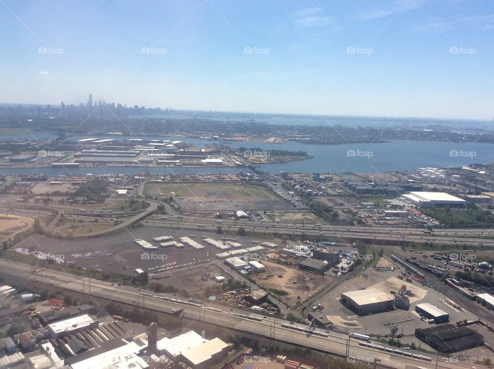 Over Newark airport