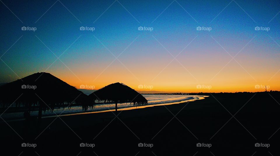 Beautiful sunrise by the beach.