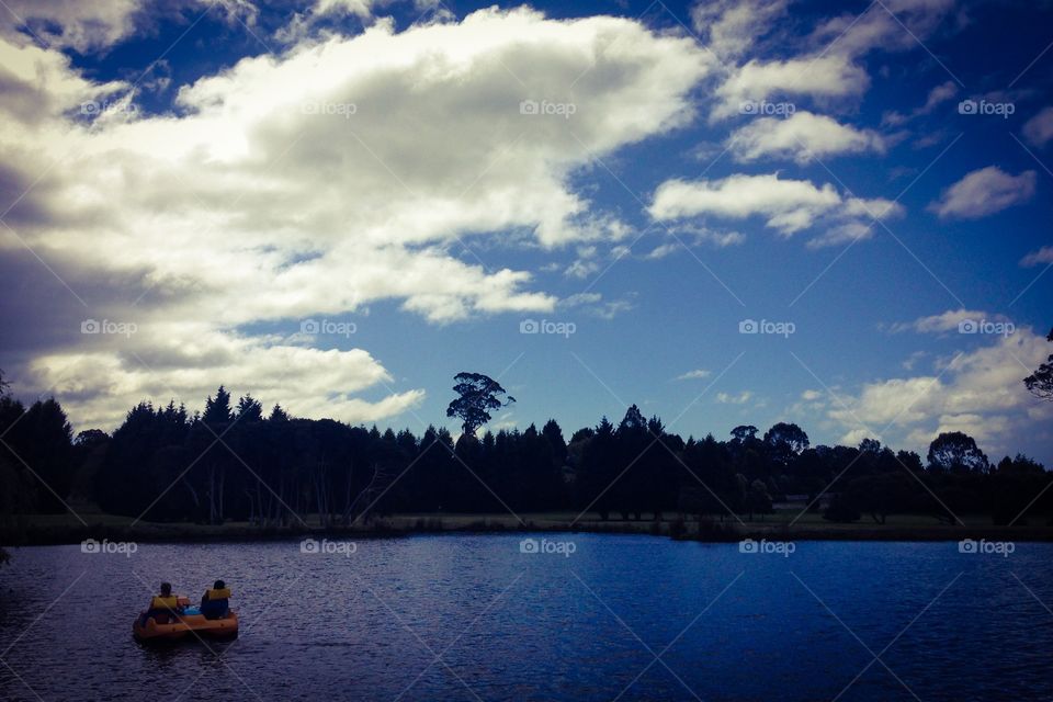 Row row row your boat. Lake at swiss village, Tasmania