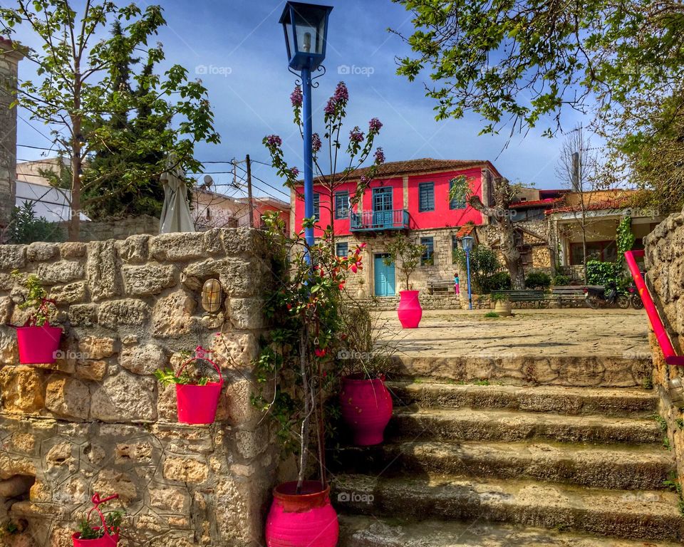 Flower pots in Athytos halkidiki 