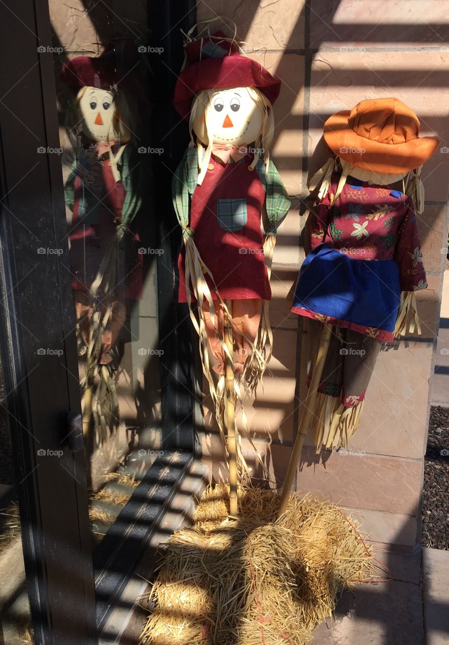 Storefront scarecrows