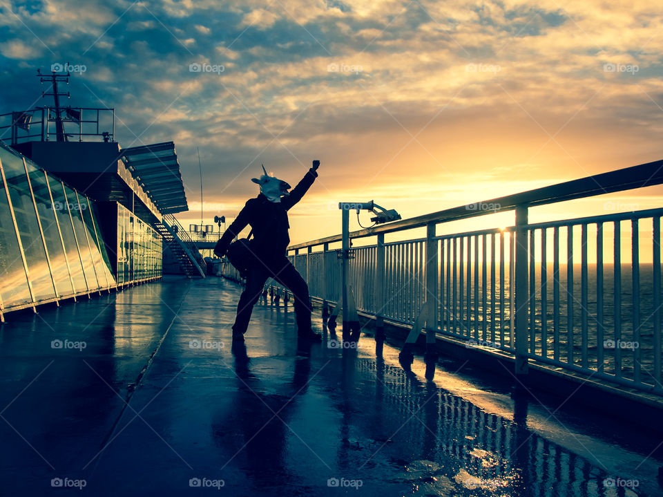 Captain Unicorn. Dusk at The Gulf Of Finland.