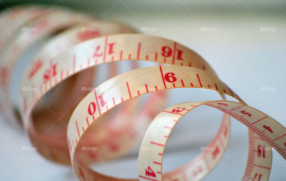 Macro shot, tape measure