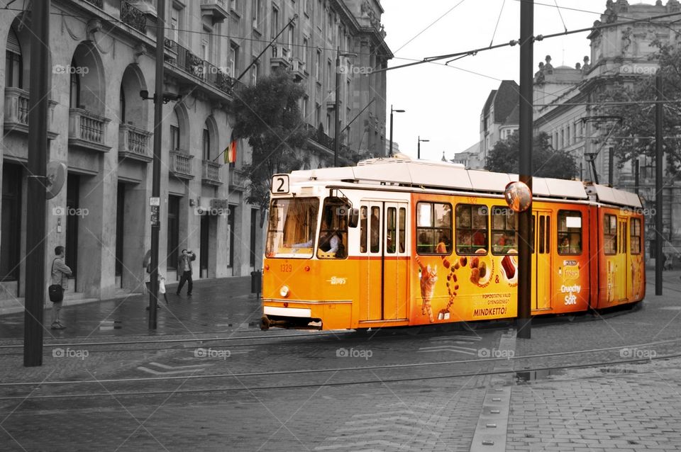 Colour splashed tram 
