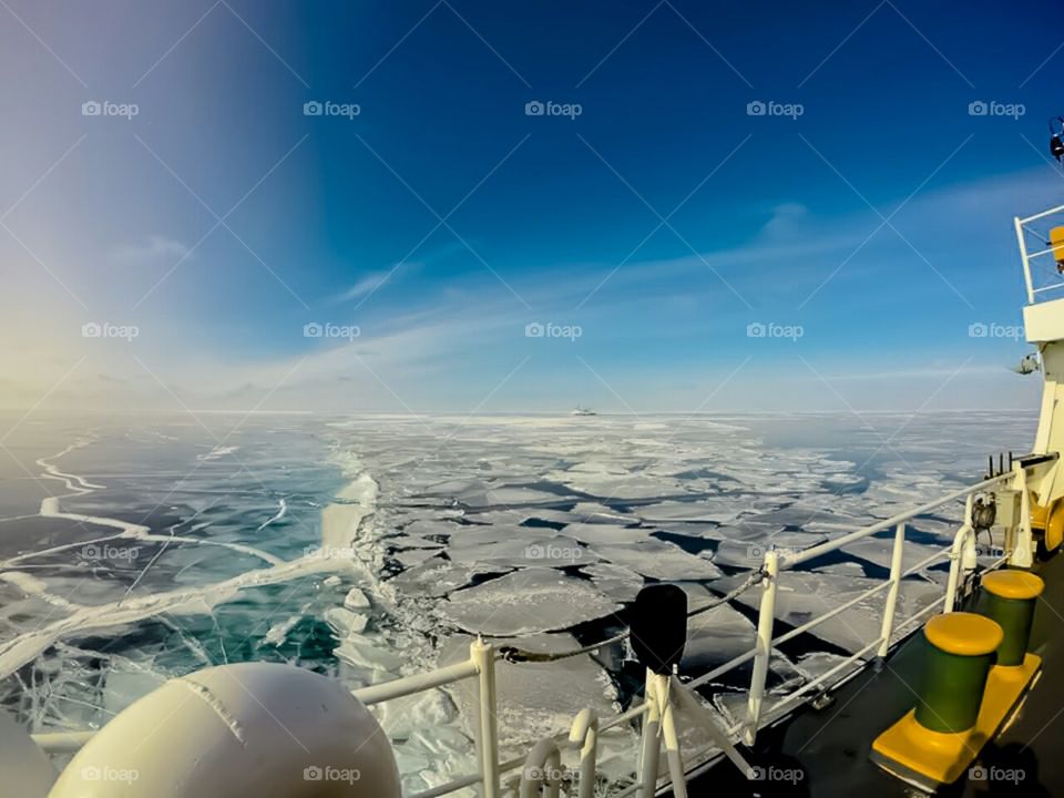 USCGC HOLLYHOCK ICE BREAKING