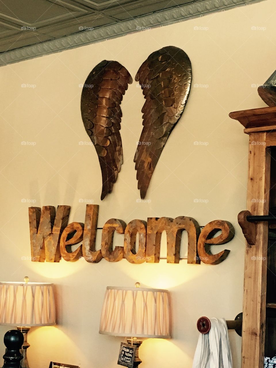 Store welcome sign