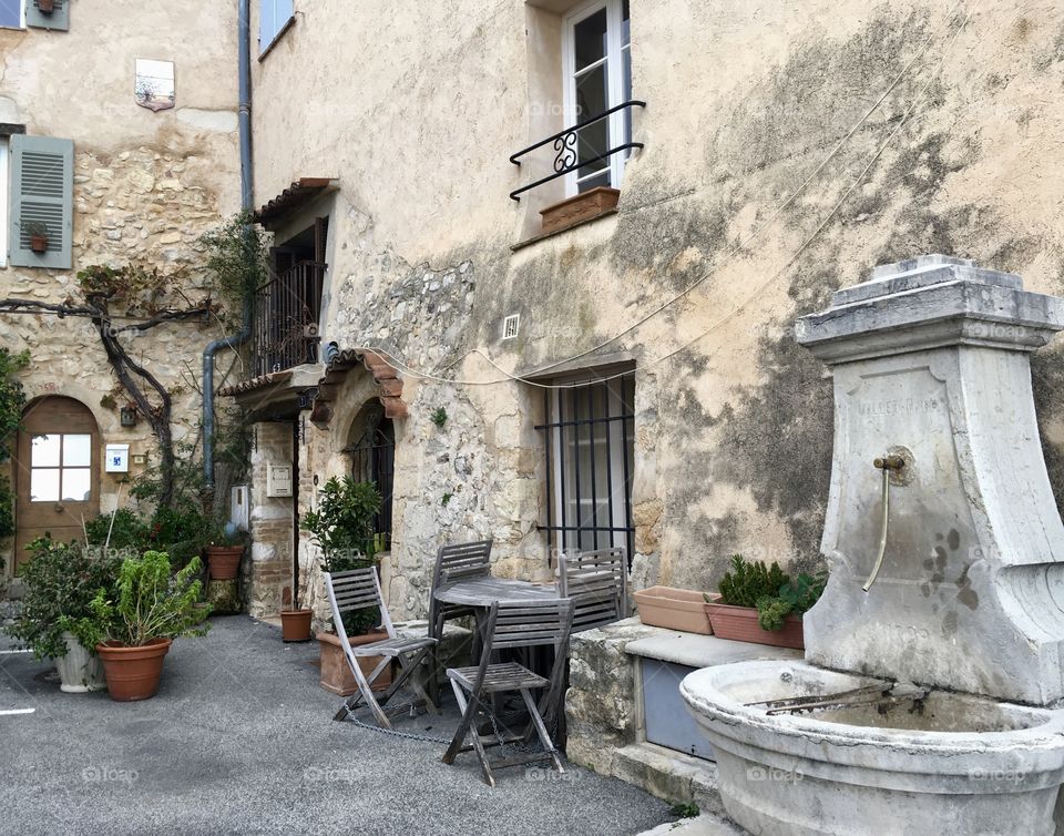 The old fountain in the village 