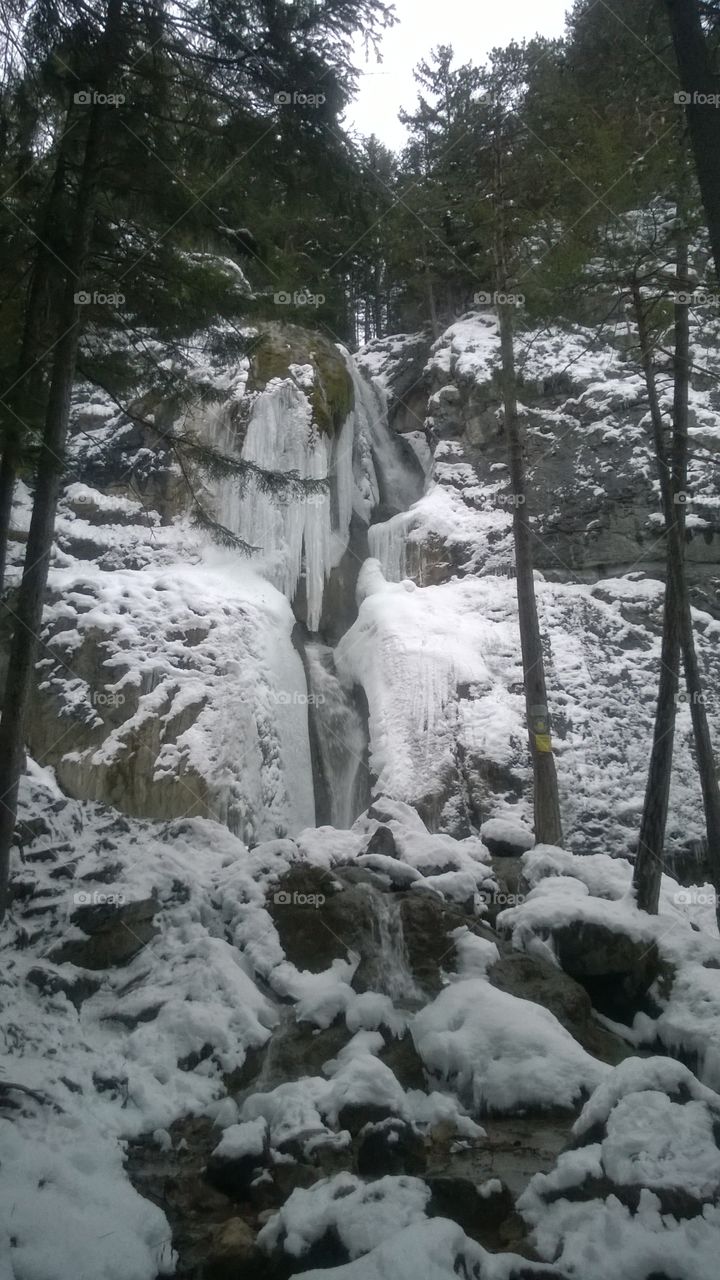 Waterfall in winter