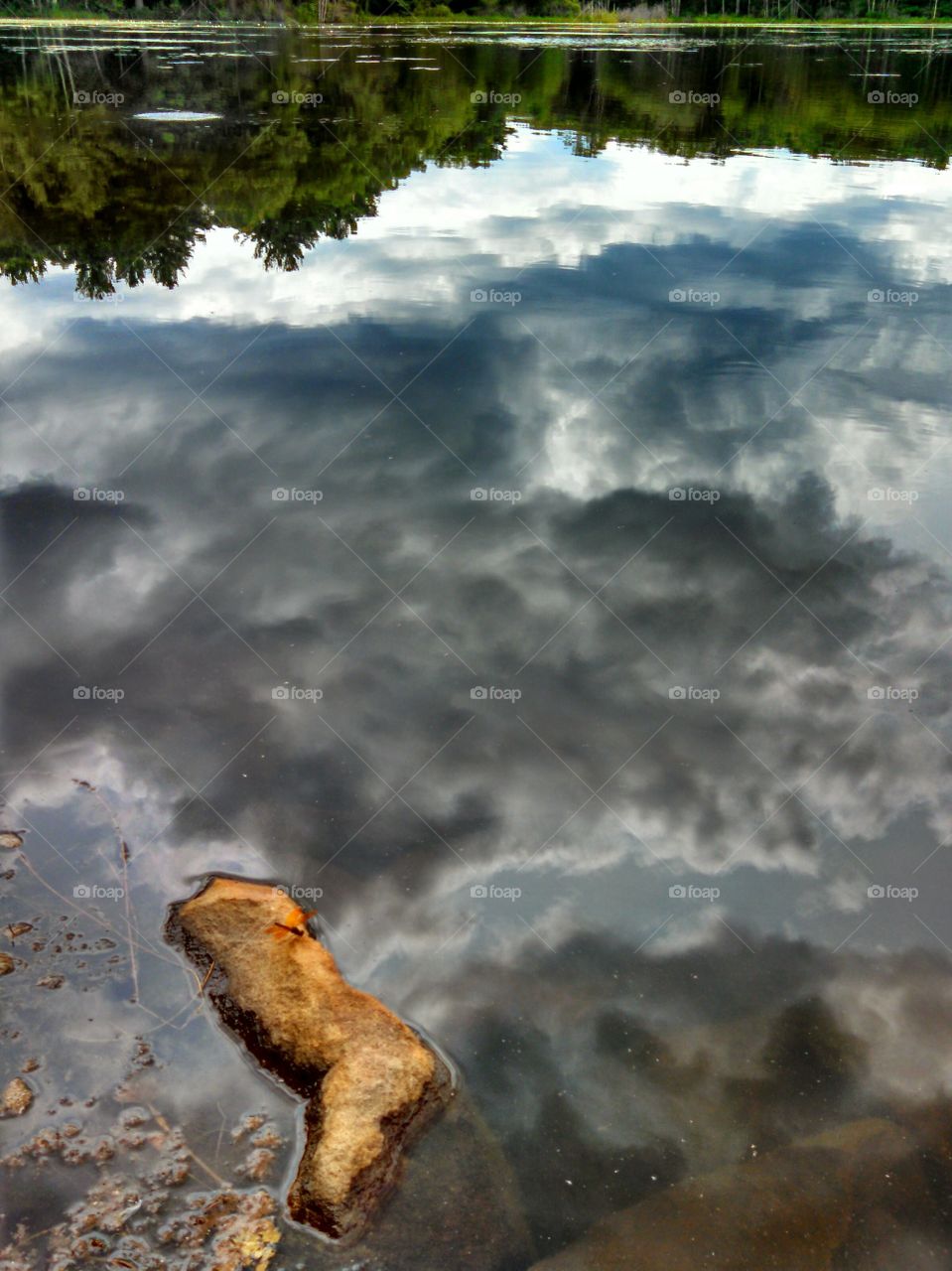 Clouds. Look at this upside down. which is real? Which is the reflection?