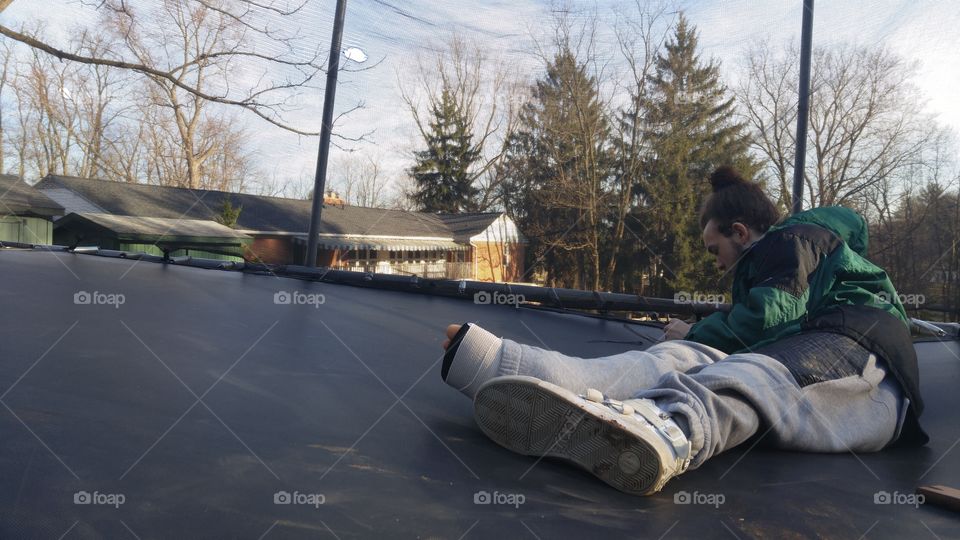 chills on the trampoline