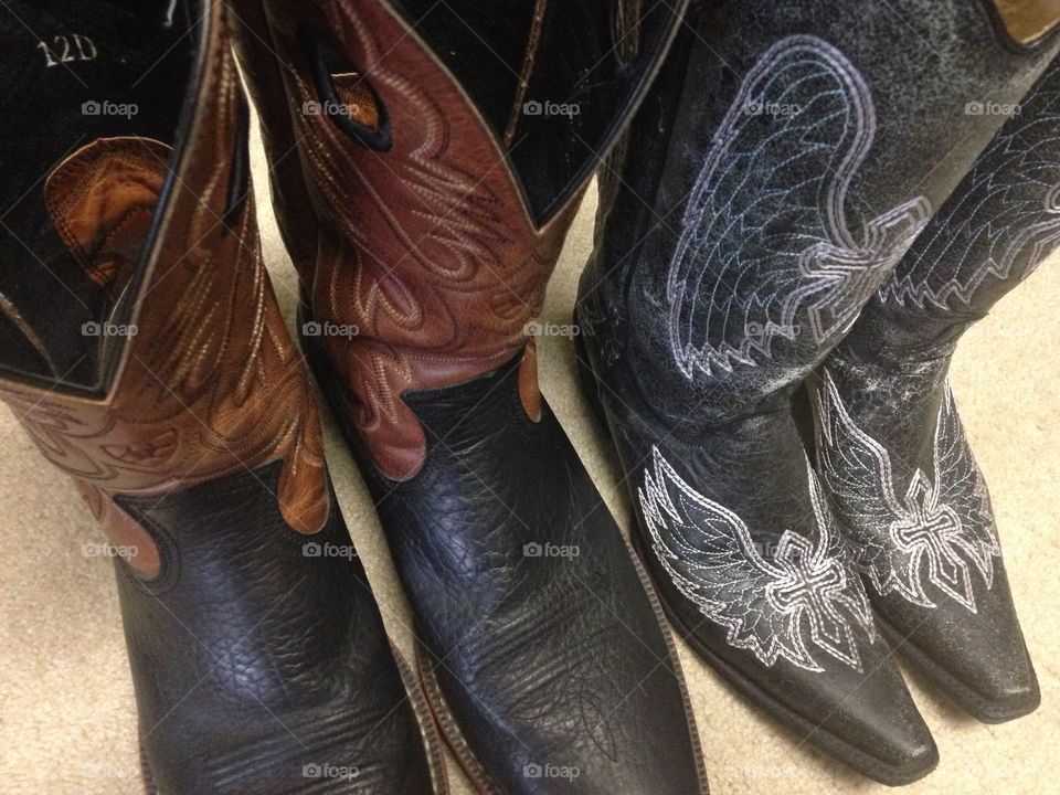 His and hers. Men and women's cowboy boots