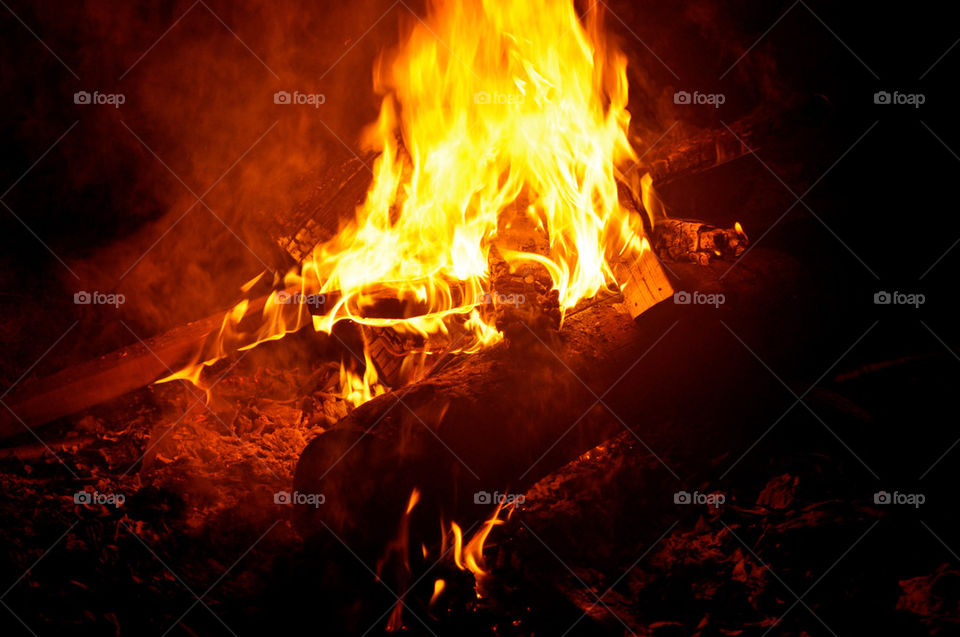 Flames and firewood