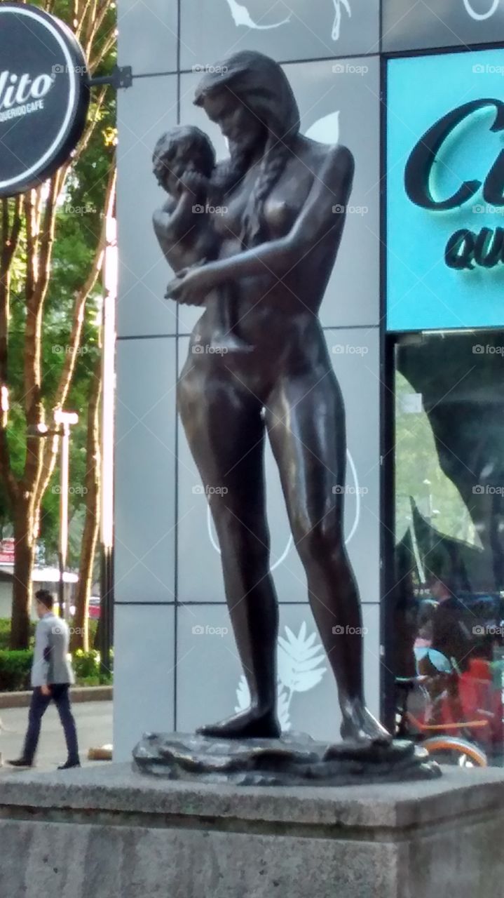 Mother and child Sculpture. sculpture at Reforma Street and Genova, Zona Rosa, Mexico City