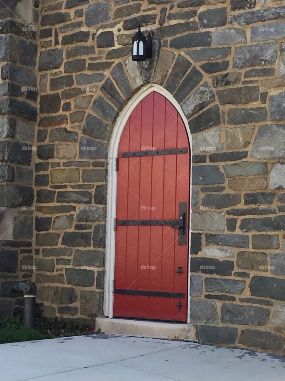 Red door. A red door at an episcopal church