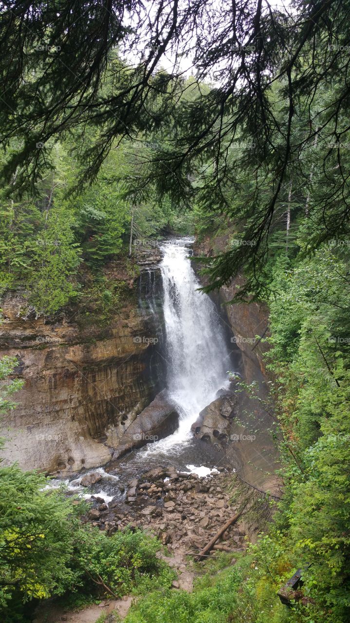 Waterfall in Munising, Michigan.