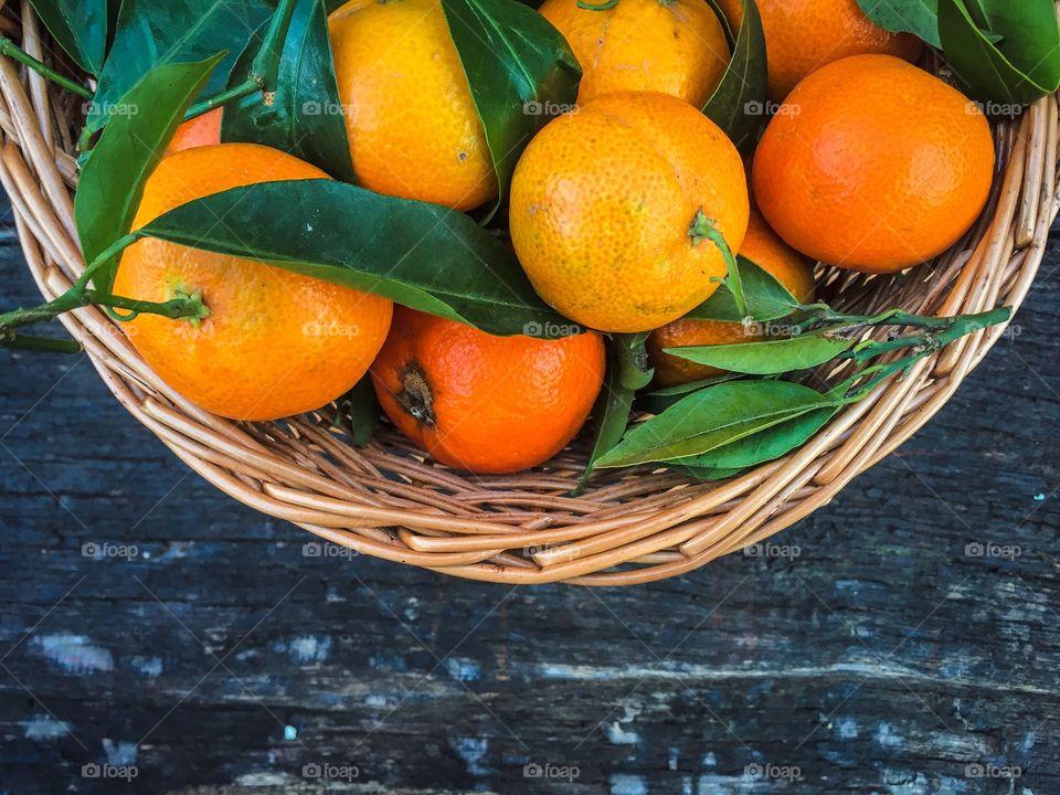 Basket filled with mandarin