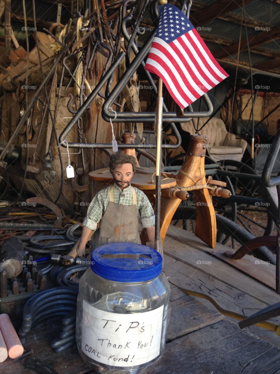 Tip jar. Blacksmith shop at the OK Corral
