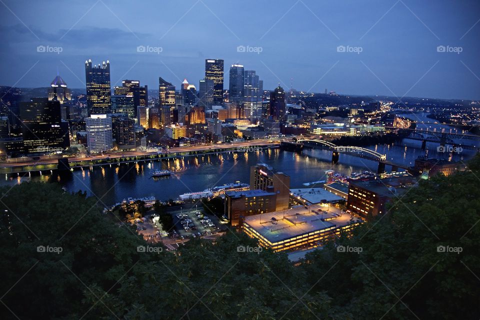 Pittsburgh City view from MT. Washington PA.