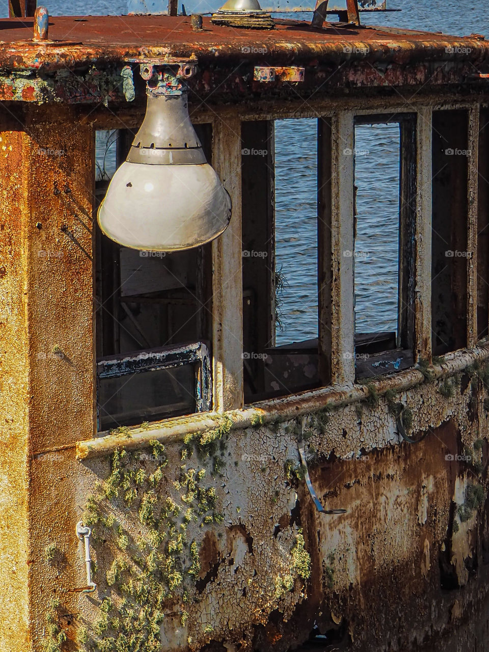 Rusted front of old boat