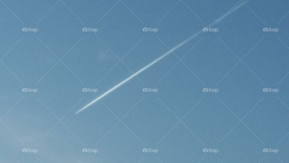 Jet of an airplane the sky