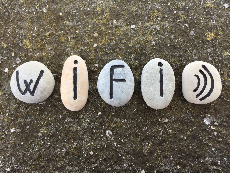 WiFi concept on stones