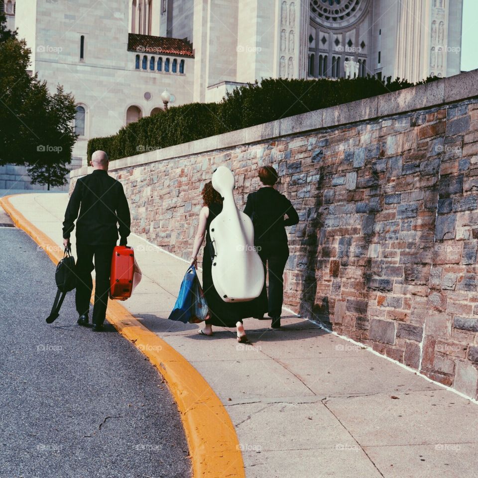 Musicians entering the National Shrine in Washington DC