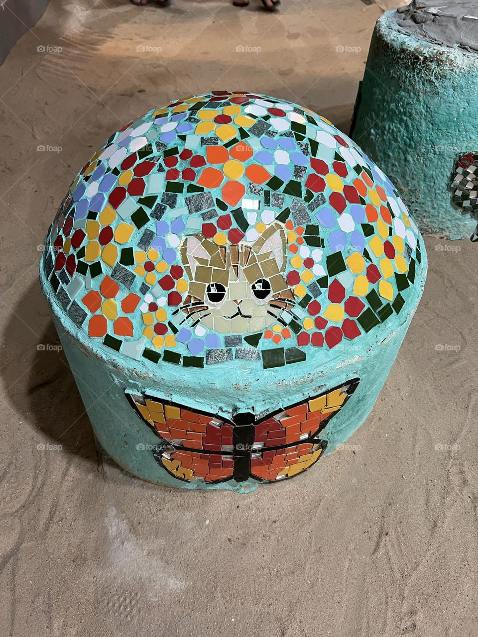 Coloured Mosaic street art 