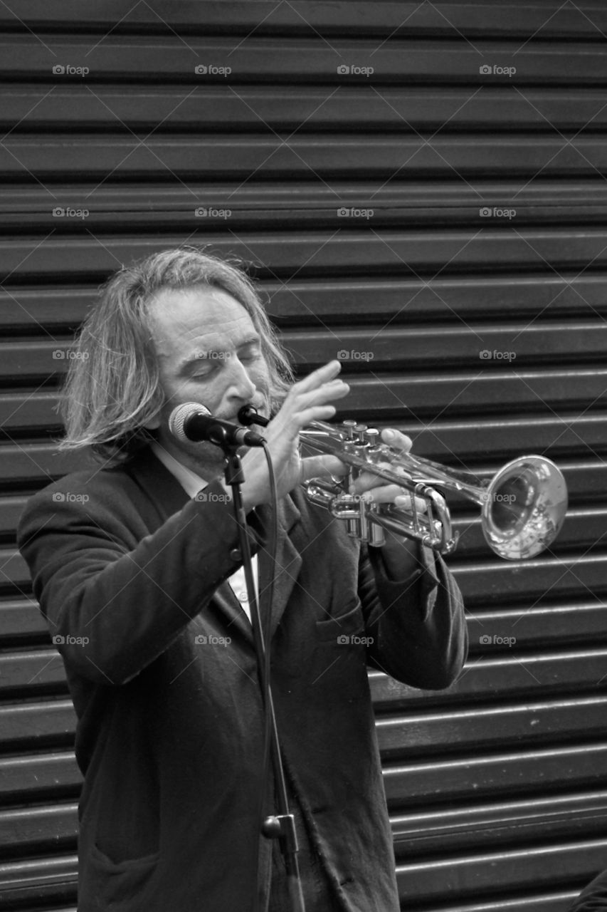 The trumpet man