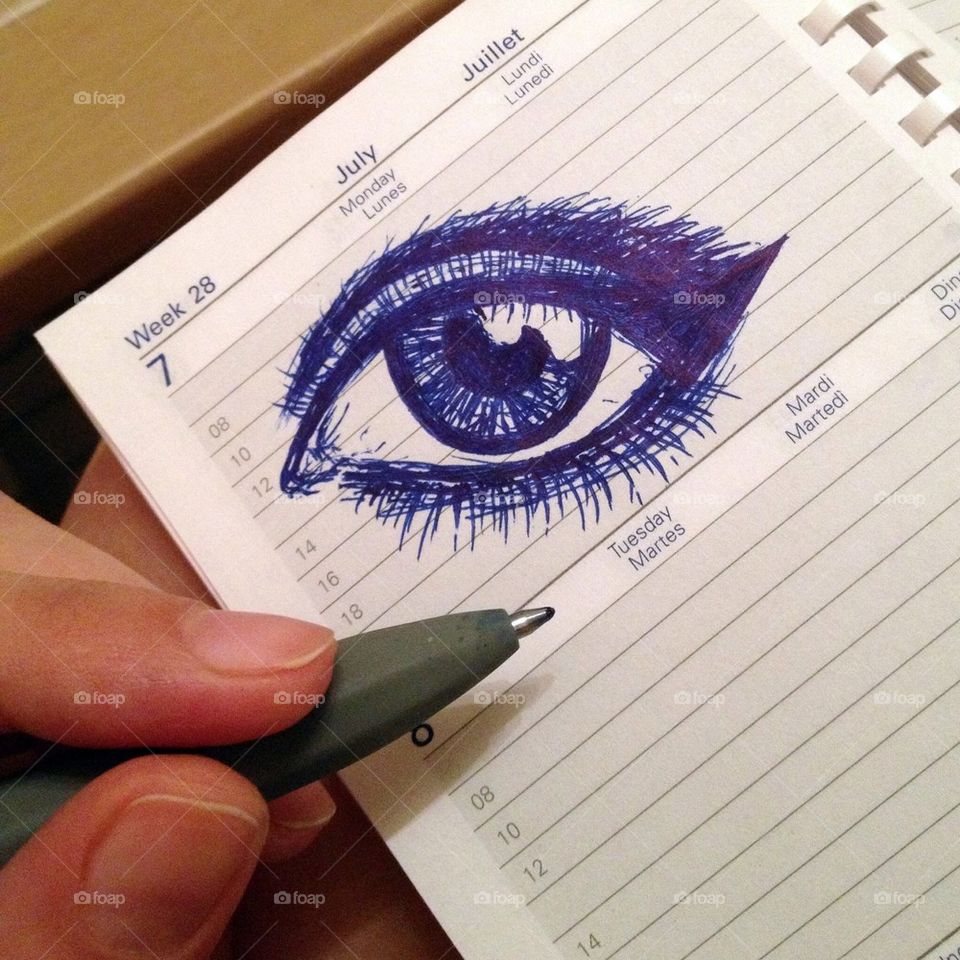 blue eye draw finger by omiata