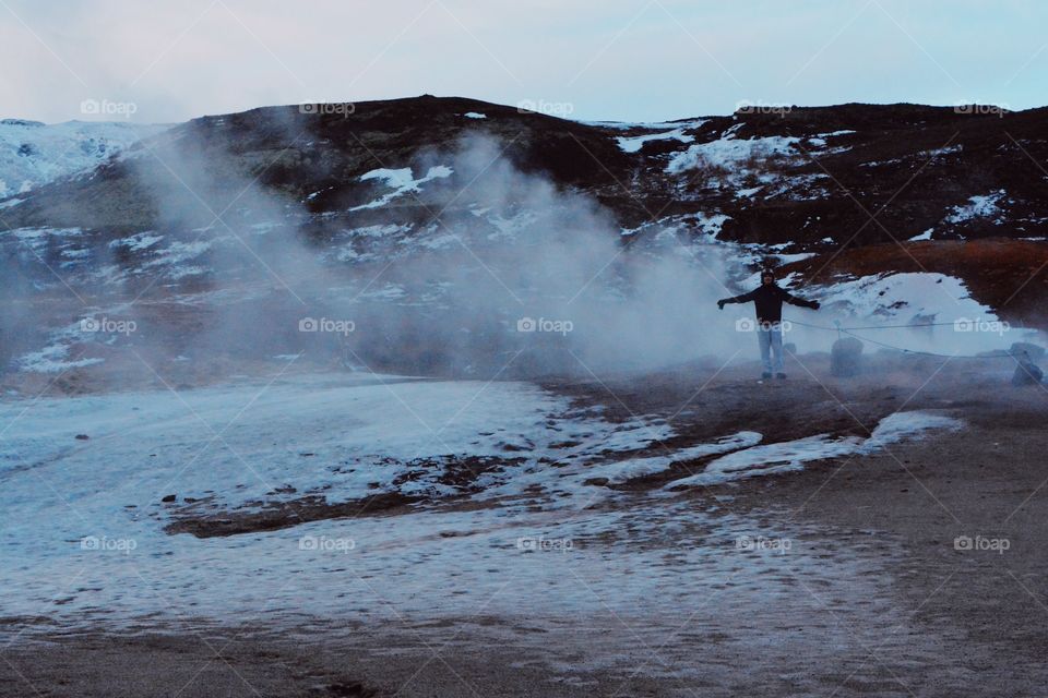 Volcano, Eruption, Steam, Hot Spring, No Person