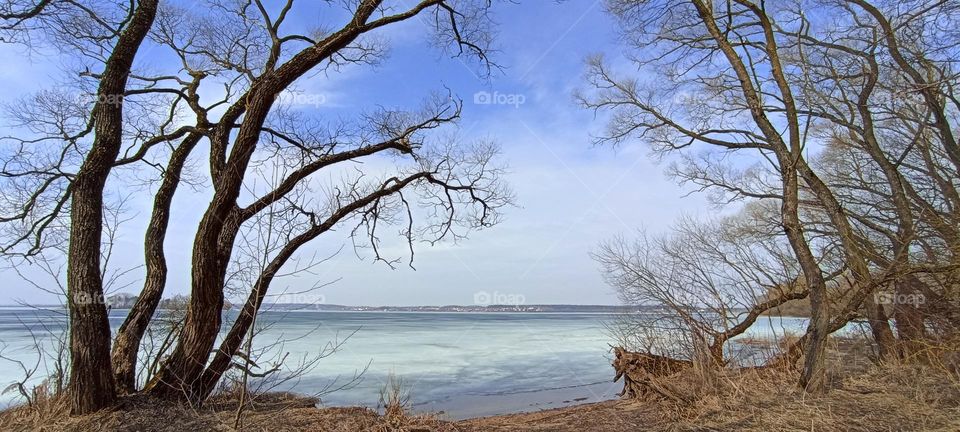 lake shore beautiful nature landscape march