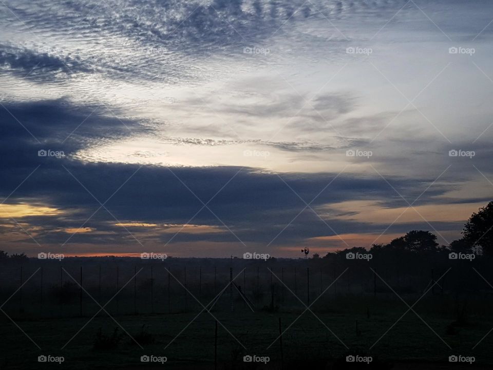 Sunset on a bushveld farm.