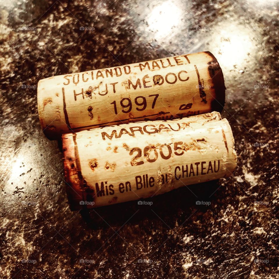 Wine corks from Margaux, Medoc, vintage 1997 2005