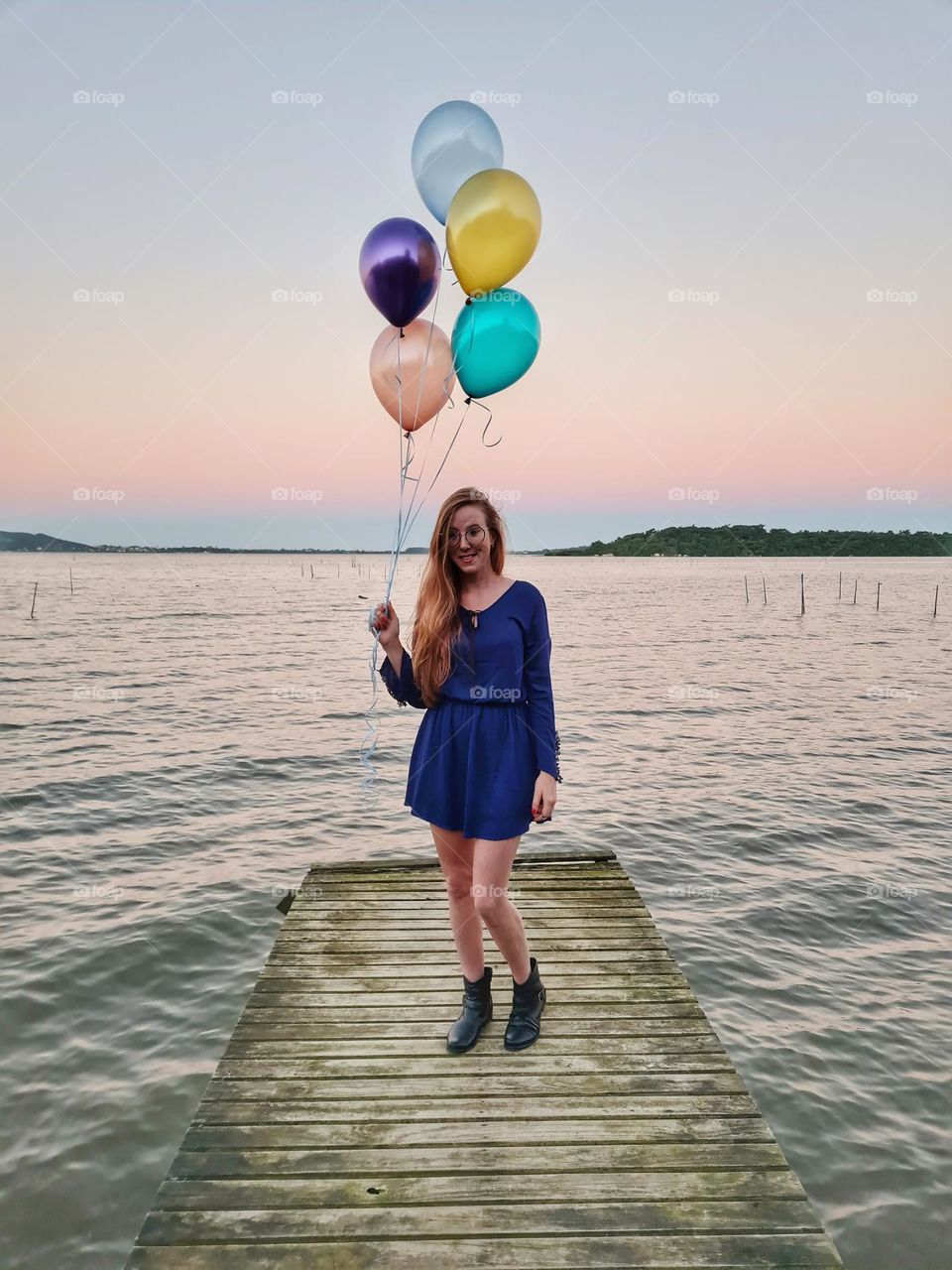 Sunset and baloons