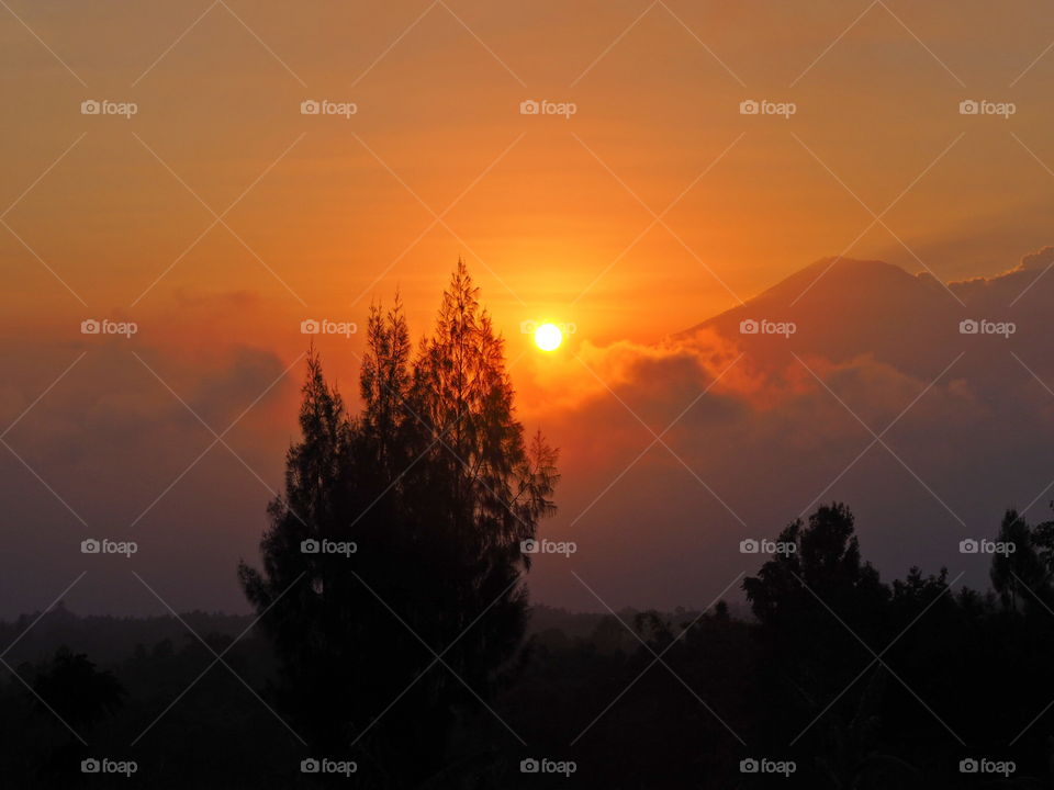 Sunset at Merbabu Mountain