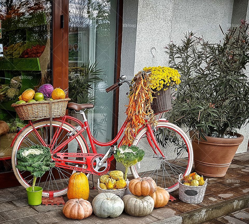 In front of a windowshop