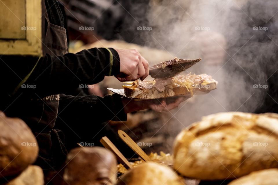 Traditional Galician bread chunk