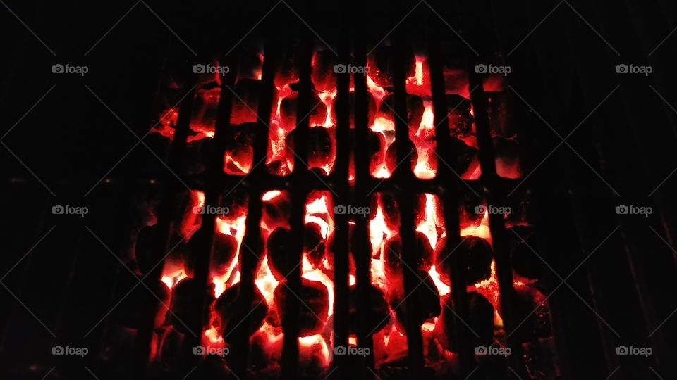 hot charcoals
