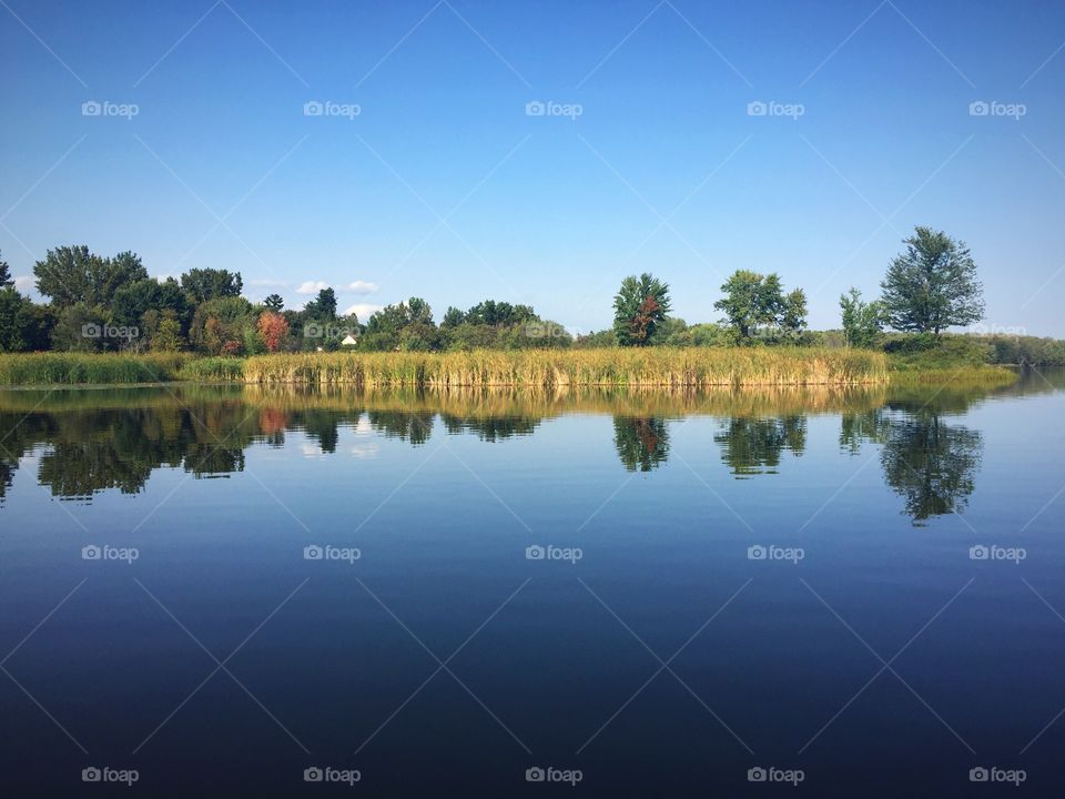 Clear sky and lake