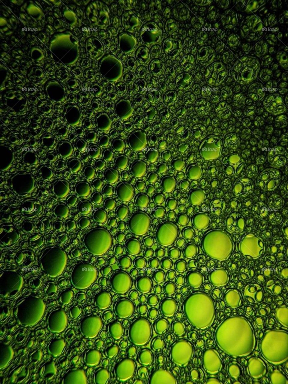 bubble in green light