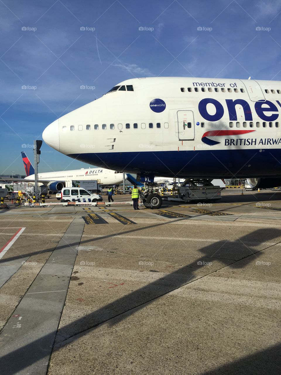 British Airways plane waiting for passengers in London