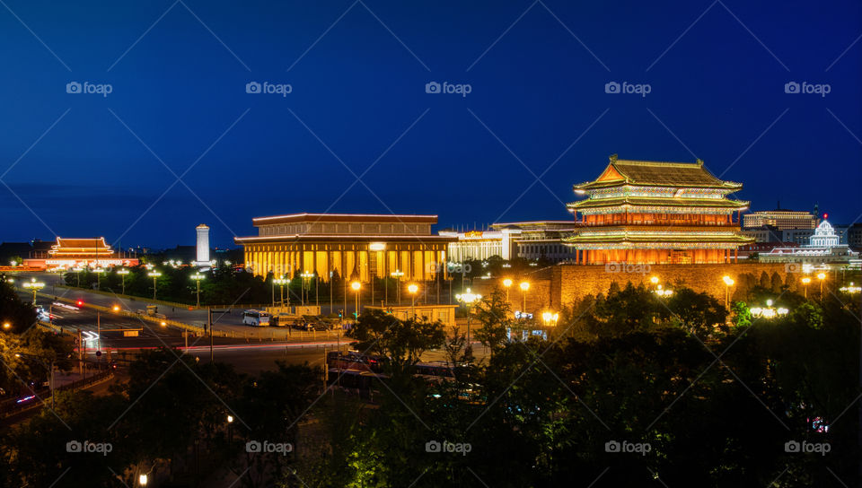 Night view of the square