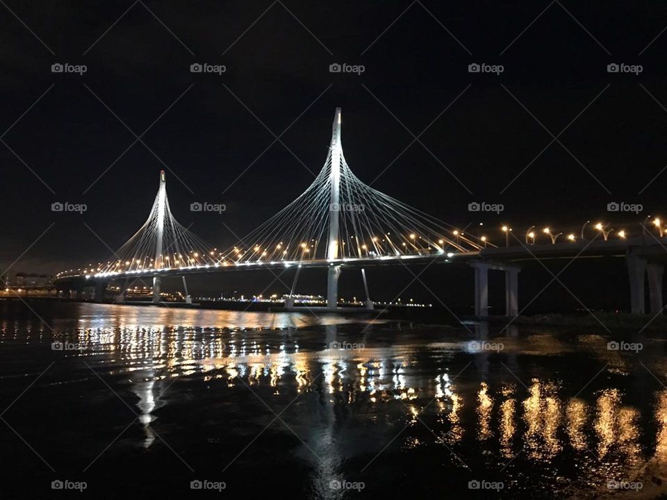 A bridge at night