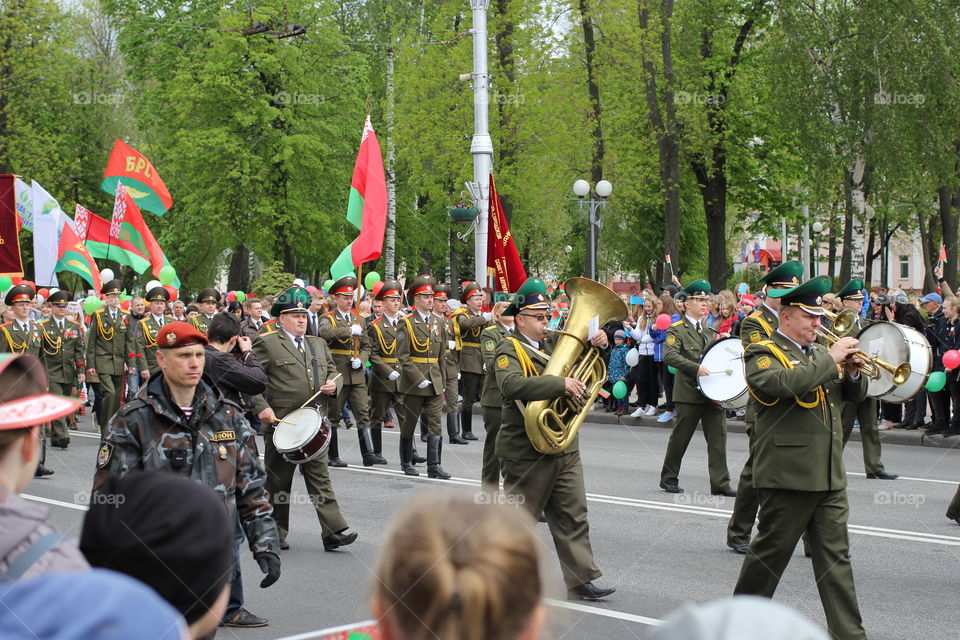 A parade dedicated to the Victory Day. May 9, 2017. Belarus, Gomel. Reportage photo.