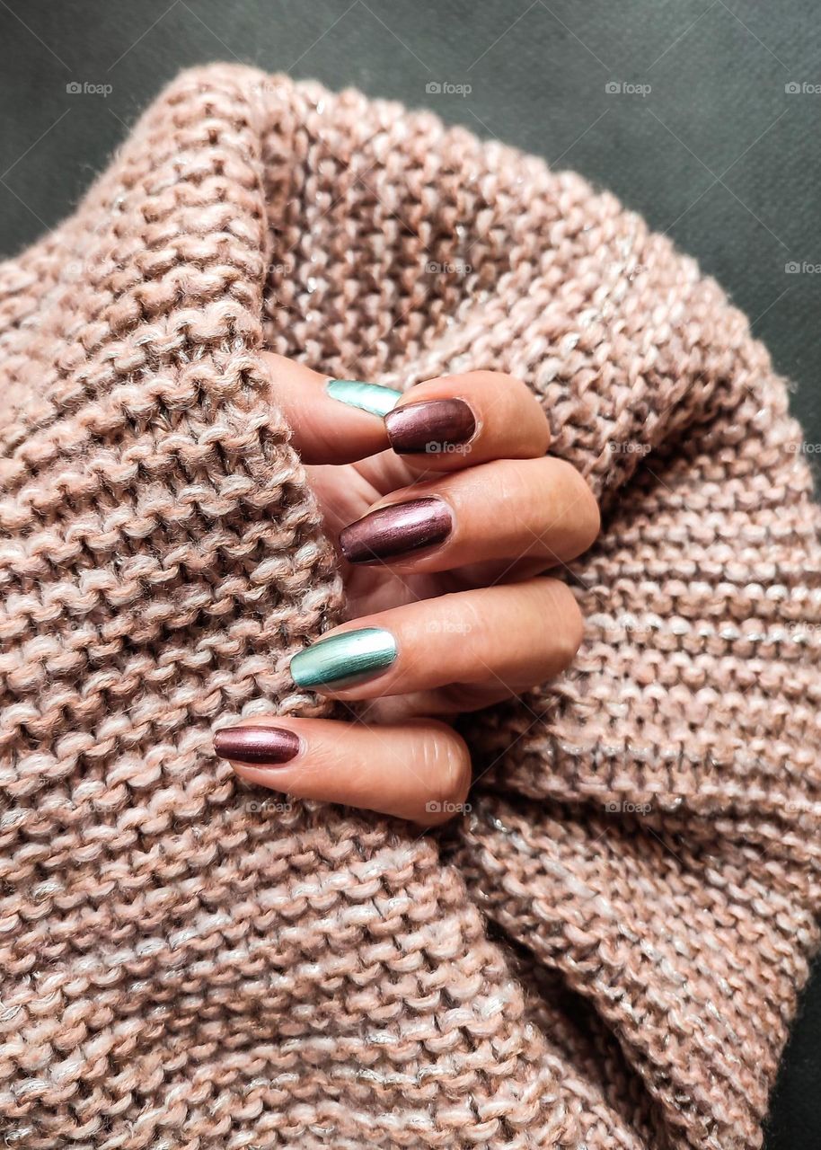 Woman hands with beautiful nails